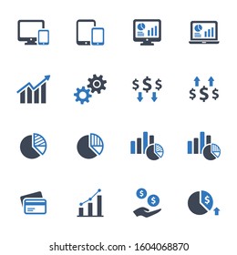 Business report vector icons - Set 1. Editable symbol illustration.