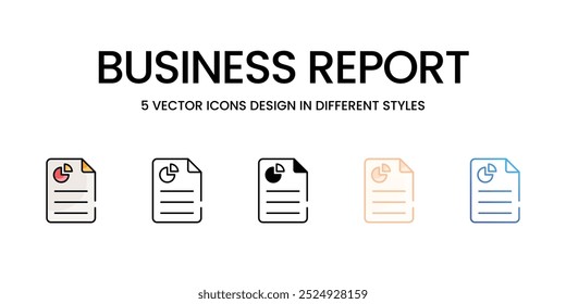 Business Report vector icons set ready to use stock illustration