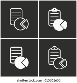 Business report vector icons set. Illustration isolated for graphic and web design.