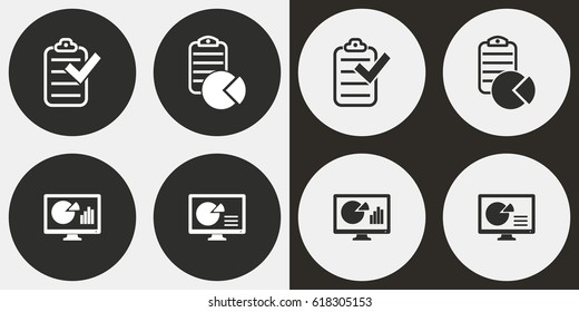Business report vector icons set. Illustration isolated for graphic and web design.