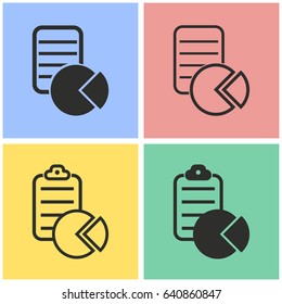 Business report vector icons set. Black illustration isolated for graphic and web design.