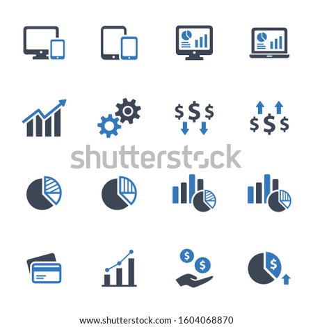 Business report vector icons - Set 1. Editable symbol illustration.