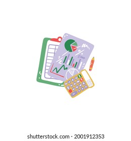Business Report Vector On White Background
