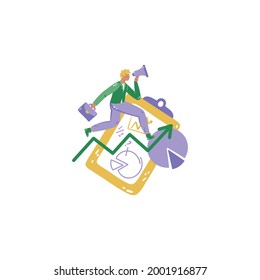 Business Report Vector On White Background