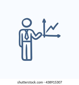 Business report vector sketch icon isolated on background. Hand drawn Business report icon. Business report sketch icon for infographic, website or app.