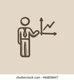 Business report vector sketch icon isolated on background. Hand drawn Business report icon. Business report sketch icon for infographic, website or app.