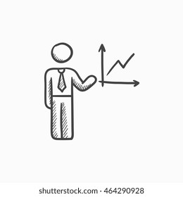Business report vector sketch icon isolated on background. Hand drawn Business report icon. Business report sketch icon for infographic, website or app.
