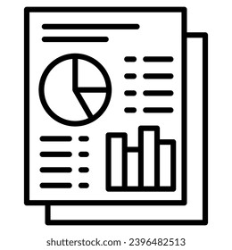 Business Reporting icon line vector illustration