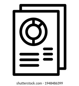 Geschäftsberichte-Symbol Umrissbericht für Geschäftsberichte, Vektorsymbol für Webdesign einzeln auf weißem Hintergrund