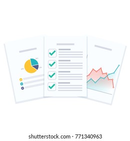 Business Reports Document Vector Illustration