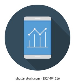 Business Reports and Graphs on Smartphone Application Vector Icon concept