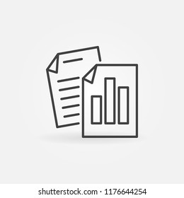 Business reports outline vector icon or symbol