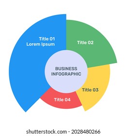 A business representation via slice diagram in flat icon