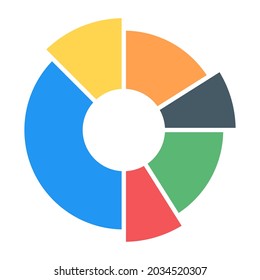  business representation via slice graph in flat icon