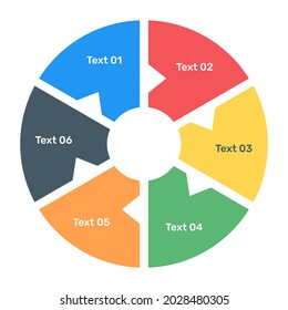 A business representation via slice infographic in flat icon