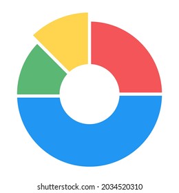 A business representation via slice infographic in flat icon