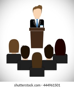 Business represented by Presentation icon. flat and isolated illustration