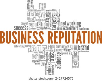 Business Reputation conceptual vector illustration word cloud isolated on white background.