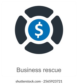 Business Rescue and recovery icon concept