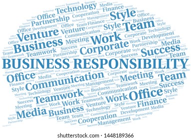 Business Responsibility word cloud. Collage made with text only.