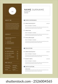 Business Resume_CV Template with Cover Letter Design vector with brown and yellow bg