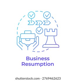 Business resumption blue gradient