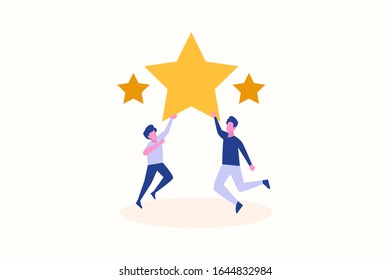 Business review illustration concept for web landing page template, banner, flyer and presentation