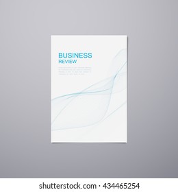 Business Review Leaflet. Brochure or Flyer A4 size template design. Book cover layout design template. Abstract business presentation template with abstract blue wave