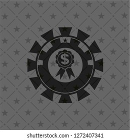 business ribbon icon inside black badge