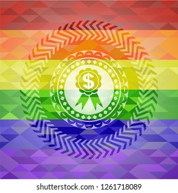 business ribbon icon inside lgbt colors emblem 