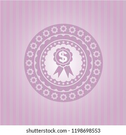 business ribbon icon inside pink icon or emblem