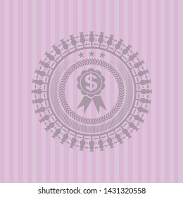 business ribbon icon inside realistic pink emblem