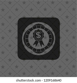 business ribbon icon inside retro style black emblem