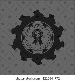 business ribbon icon inside retro style black emblem