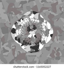 business ribbon icon on grey camo texture