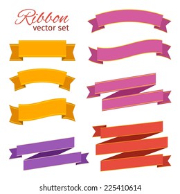 business ribbons vintage style for design. vector set 