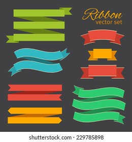 business ribbons vintage style for design. vector set 