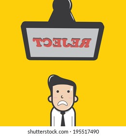 Business with the risk of being rejected - vector 
