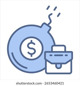 Business Risk Blue Icon Vector Illustration