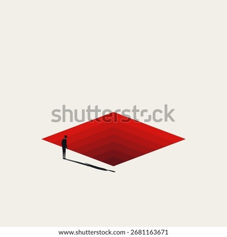 Business risk and challenge vector concept. Symbol of danger, crisis, bankruptcy, recession. Minimalist art design eps10 illustration