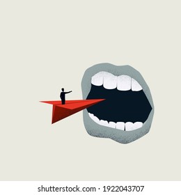 Business risk or danger warning vector cocnept. Symbol of problem, challenge ahead. Minimal art. Eps10 illustration. Minimal art.