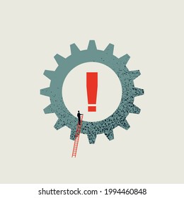 Business risk management and assessment vector symbol concept. Solution minimal eps10 illustration.