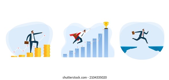 Business risk and success concept. Vector illustration symbol of business or investment risk.