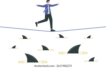Business risks and difficulties. Concept business vector illustration


