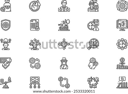 Business risks icons collection is a vector illustration with editable stroke.