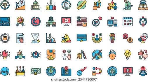 Business risks  icons High-Quality Vector Icons Collection with Editable Stroke. Ideal for Professional and Creative Projects.