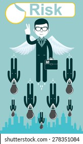 Business risks - successful People against the backdrop of the losers .  Stock Vector illustration.
