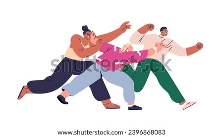 Business rivalry, competition concept. Angry rivals fighting, struggling for career, job. Aggressive competitors competing, conflicting. Flat graphic vector illustration isolated on white background
