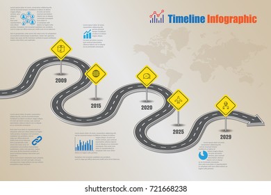 Business road map concepts timeline infographic template. Vector illustration