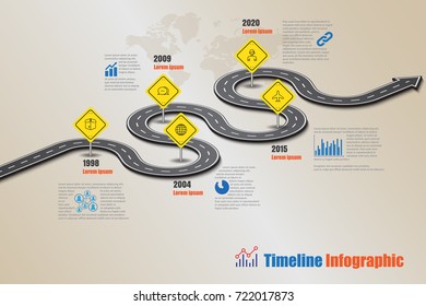 Business road map concepts timeline infographic template. Vector illustration